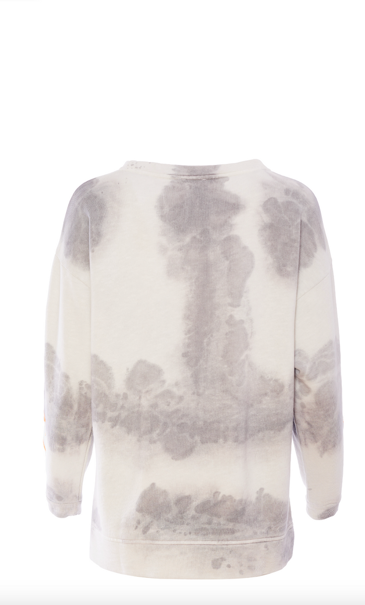 Tie-Dye Collared Teddy Sweatshirt with Pockets