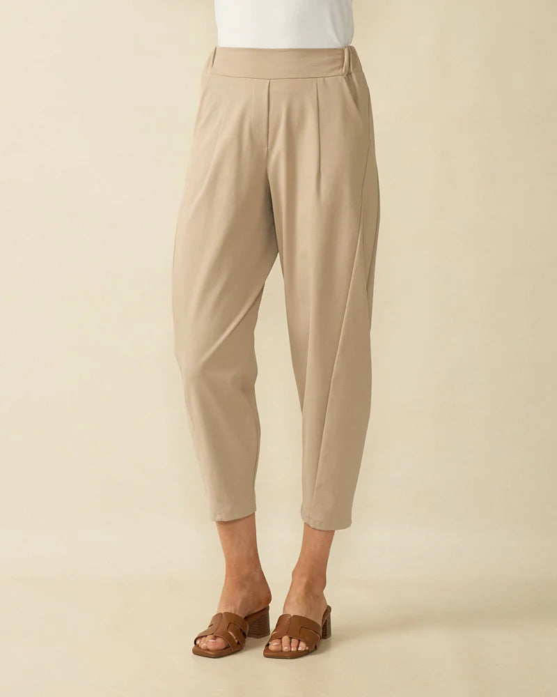 Deck Cotton and Elastane Cropped Barrel Trouser