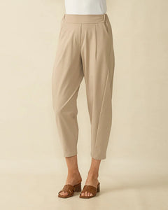 Deck Cotton and Elastane Cropped Barrel Trouser