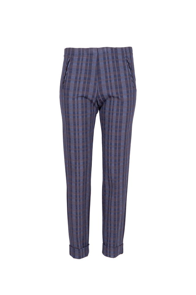 PERUZZI Wide Check Turn Up Trouser
