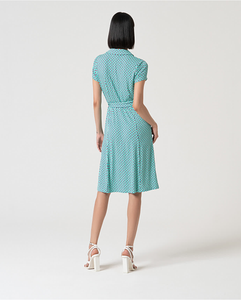 Printed stretch shirt dress