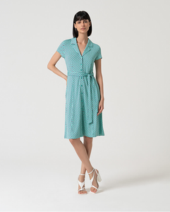 Printed stretch shirt dress