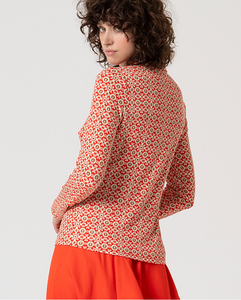 Printed long-sleeved stretch shirt