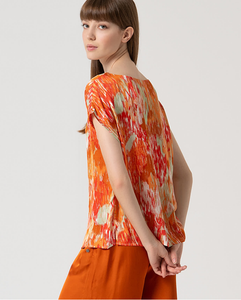 Printed satin tee