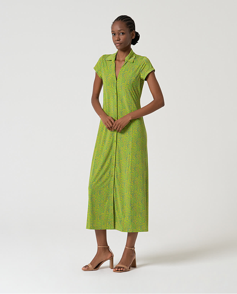 Long stretch shirt dress