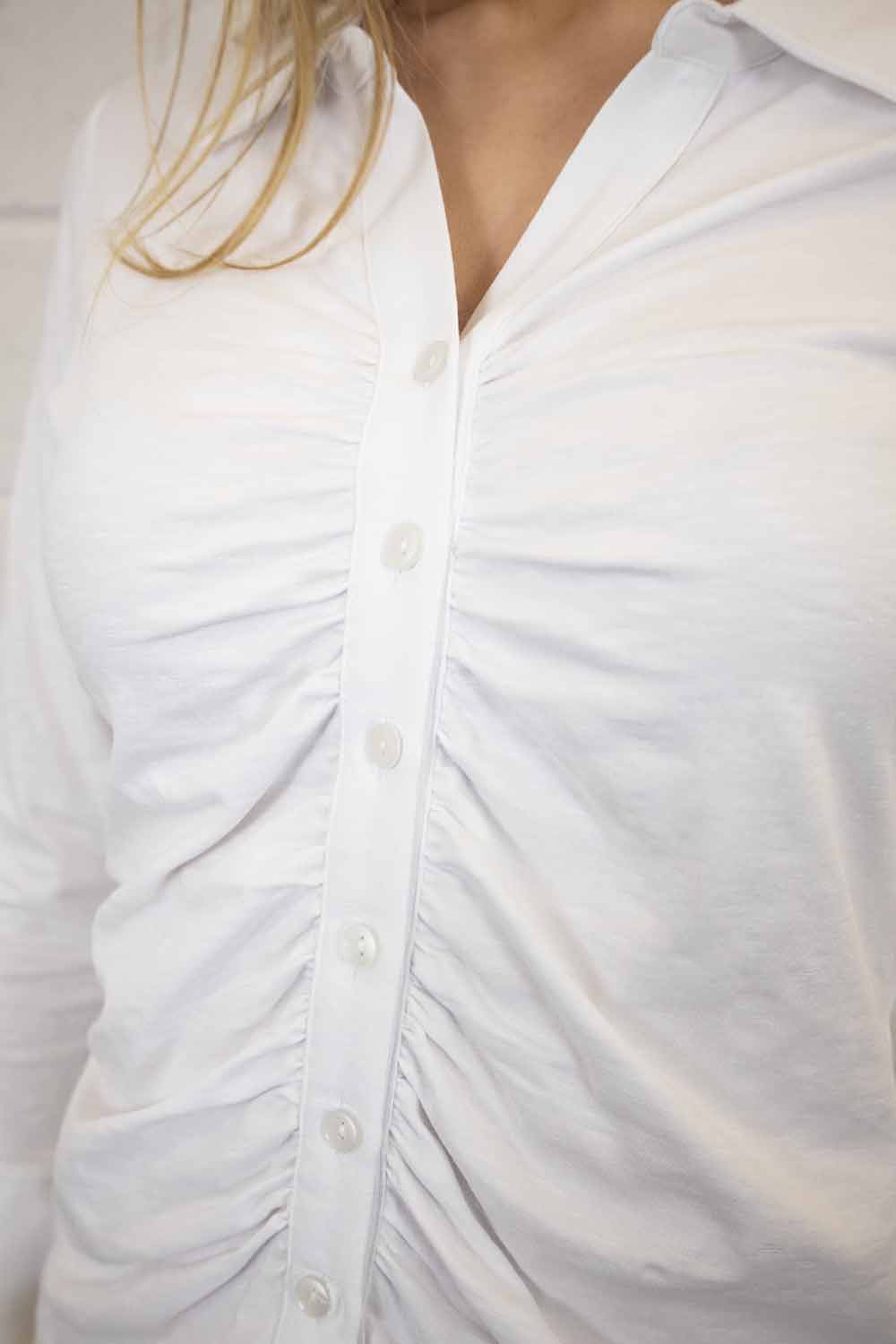 Addison Ruched Cotton Shirt