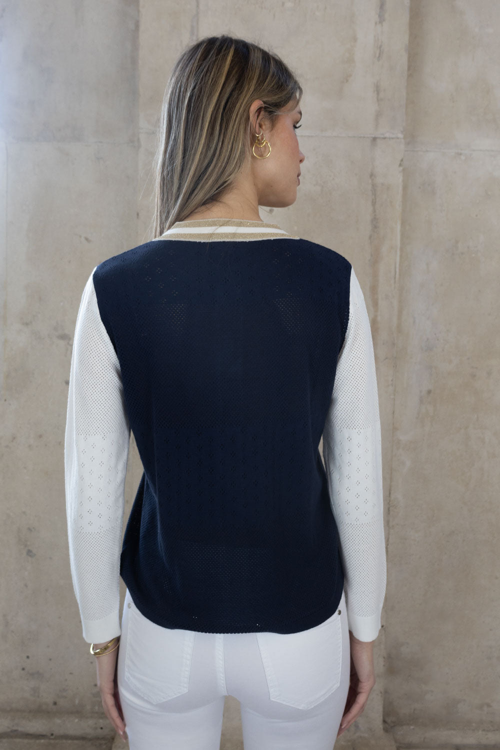 May Lurex Pointelle Cardigan