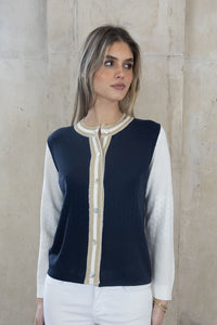 May Lurex Pointelle Cardigan