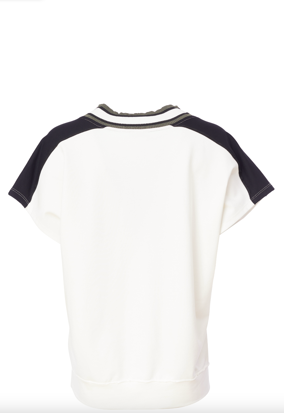 Vee Neck Top with Knit Trim