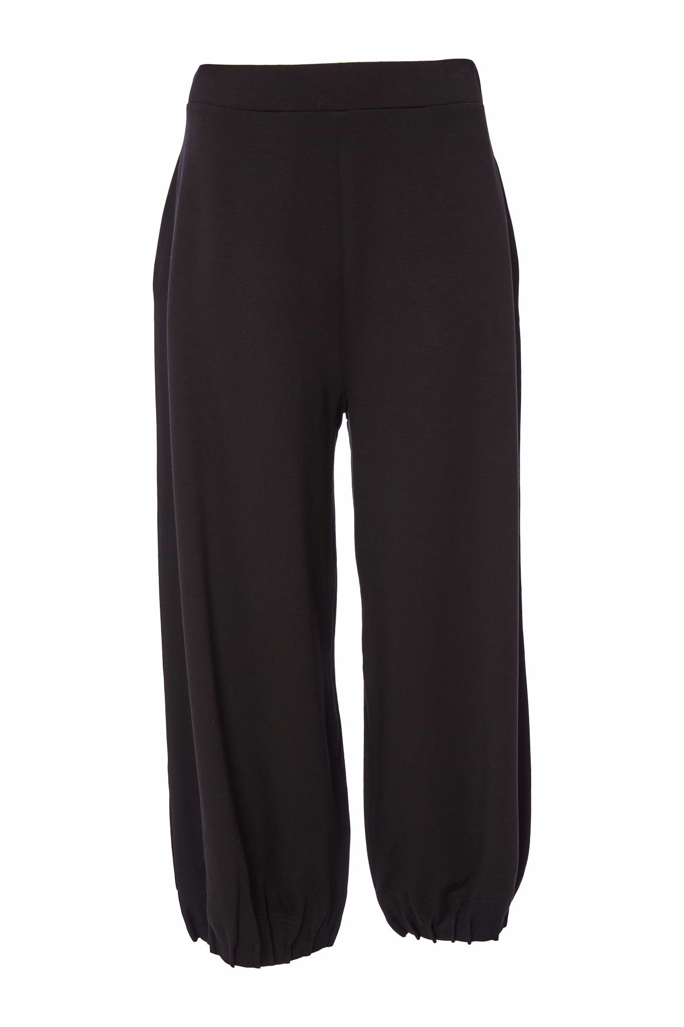 Wide leg trouser with tuck hem detail