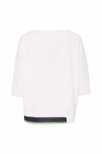 Feather placement print round neck top
