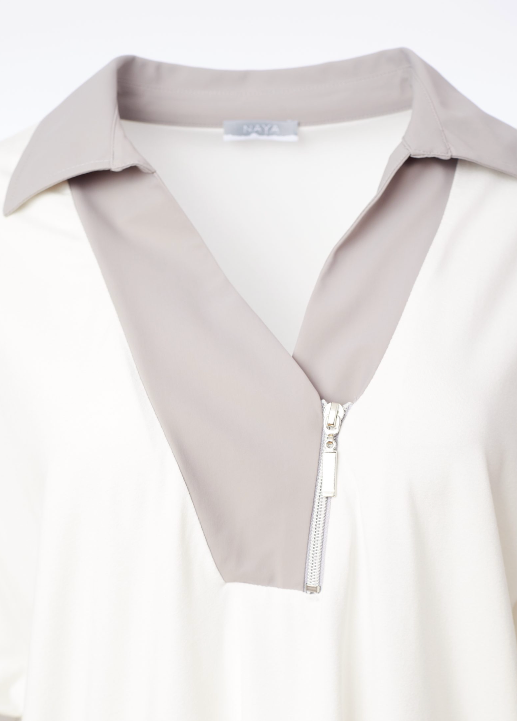 Jersey with Zip Detail Top/Collar