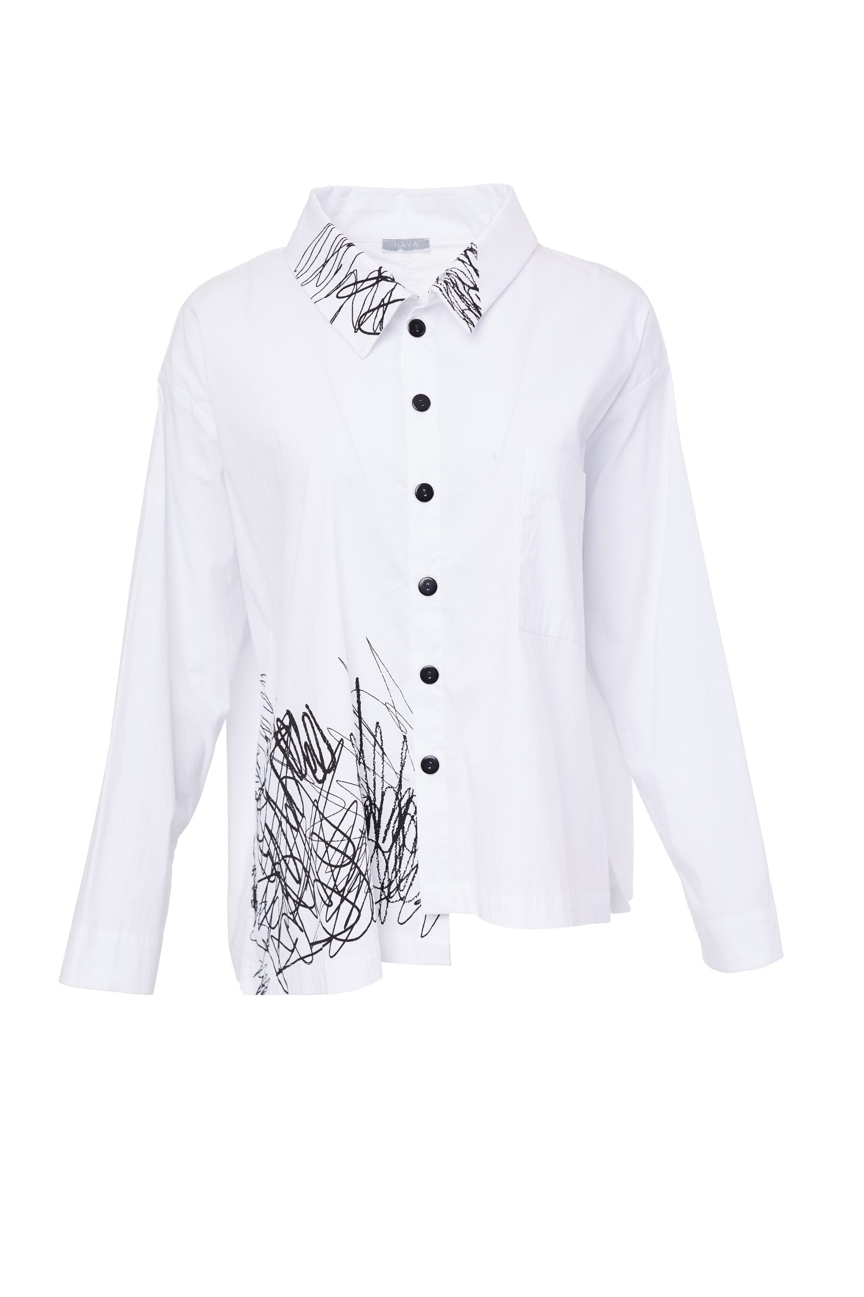 Sid Placement Print Shirt with Collae