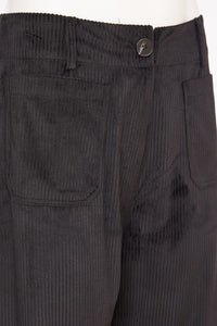 Cord wide leg trouser with front patch pocket