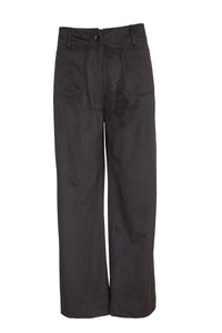 Cord wide leg trouser with front patch pocket