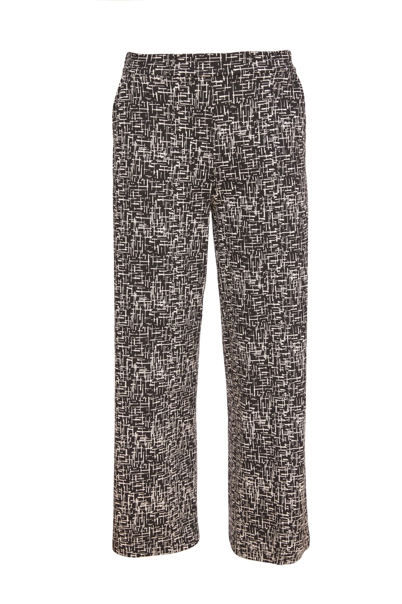 Wool mix print trouser