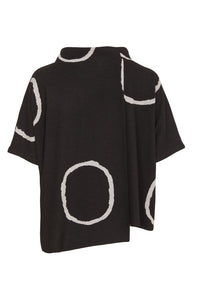 Funnel neck circle print top