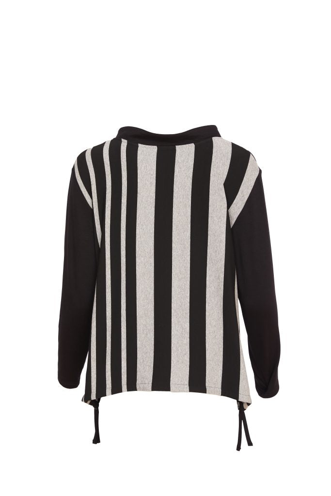 Stripe drawstring top