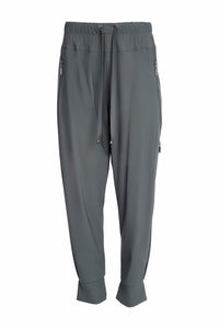 Cuff drawstring trouser with side pocket add zip