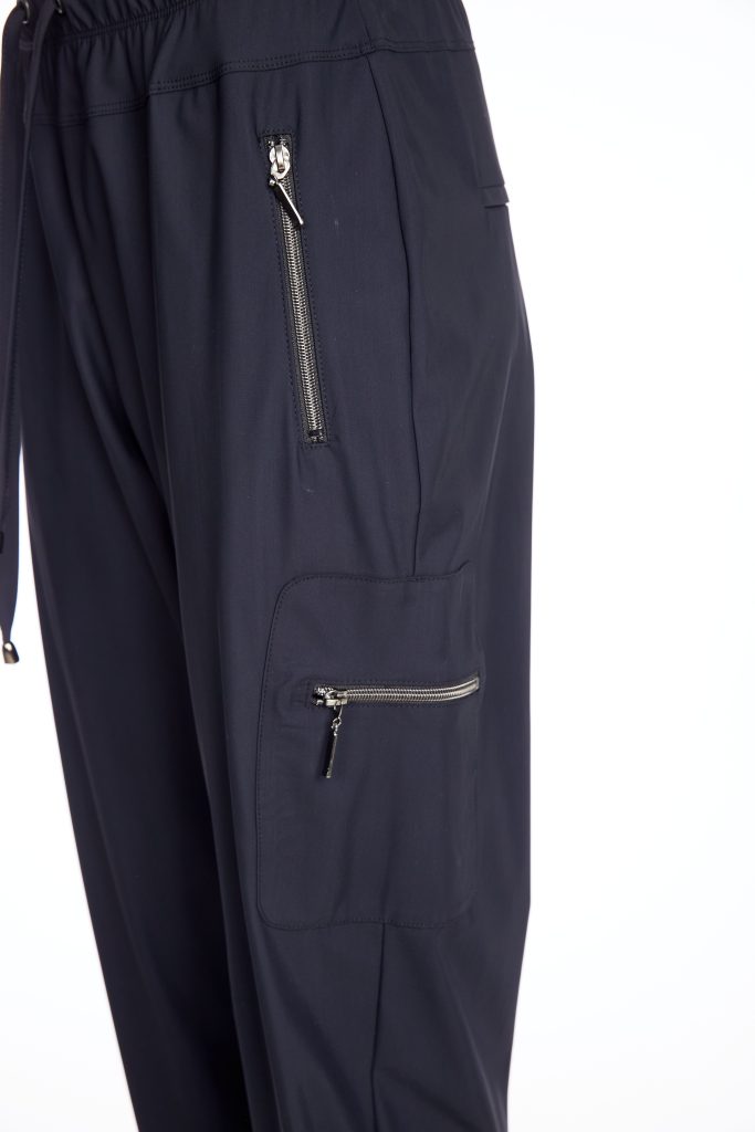 Cuff drawstring trouser with side pocket add zip