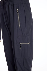 Cuff drawstring trouser with side pocket add zip