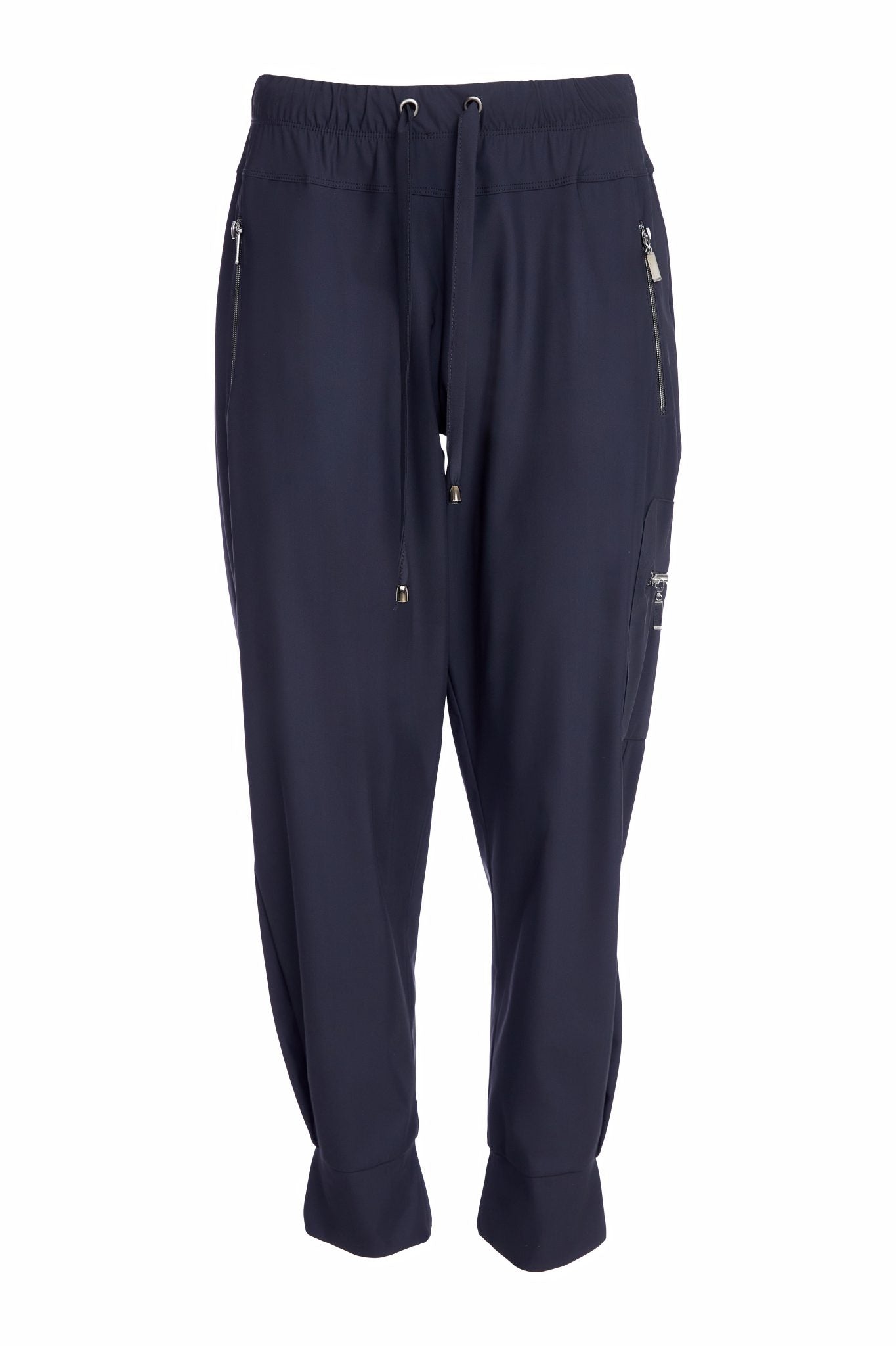 Cuff drawstring trouser with side pocket add zip