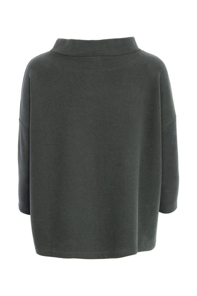 High neck placement print top