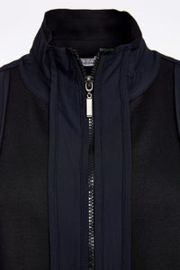 long line waistcoat with contrast panels and side slit