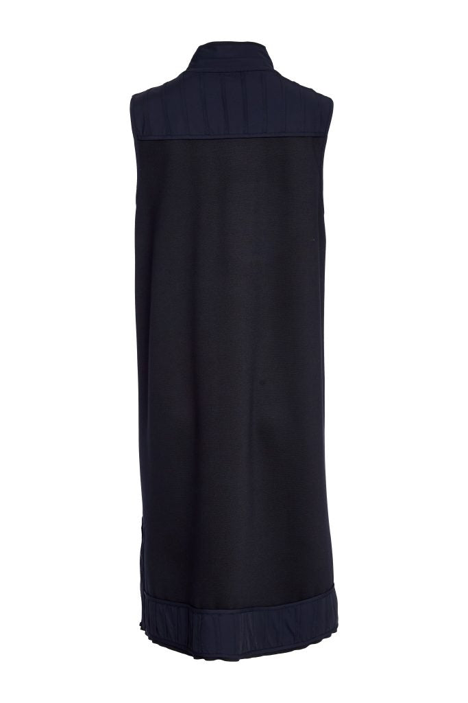 long line waistcoat with contrast panels and side slit