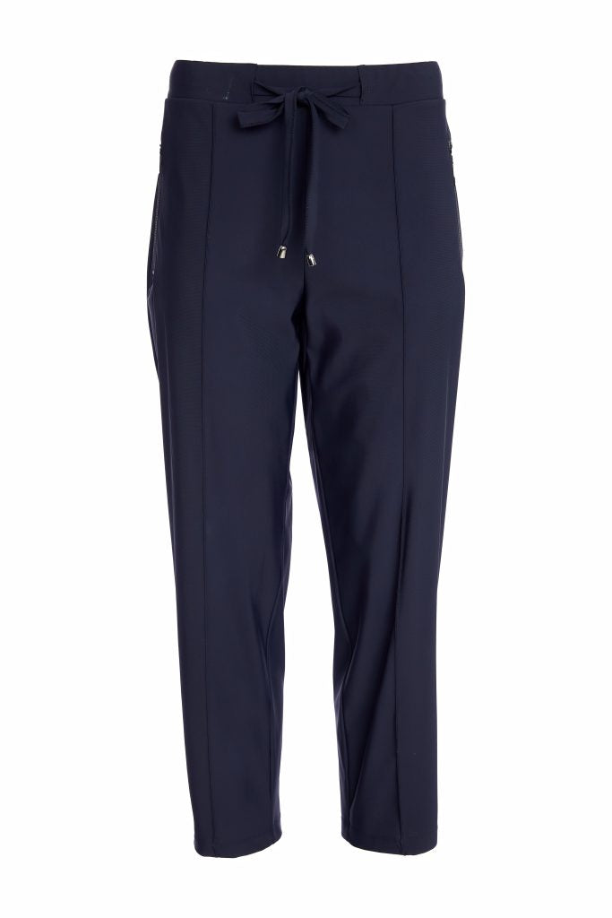 Slim leg drawstring waist trouser with jeet pocket at front
