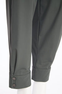 Slim leg trouser with drawstring waist and stud detail at hem