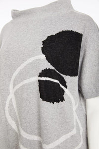 High neck placement print square top