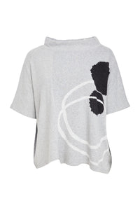 High neck placement print square top