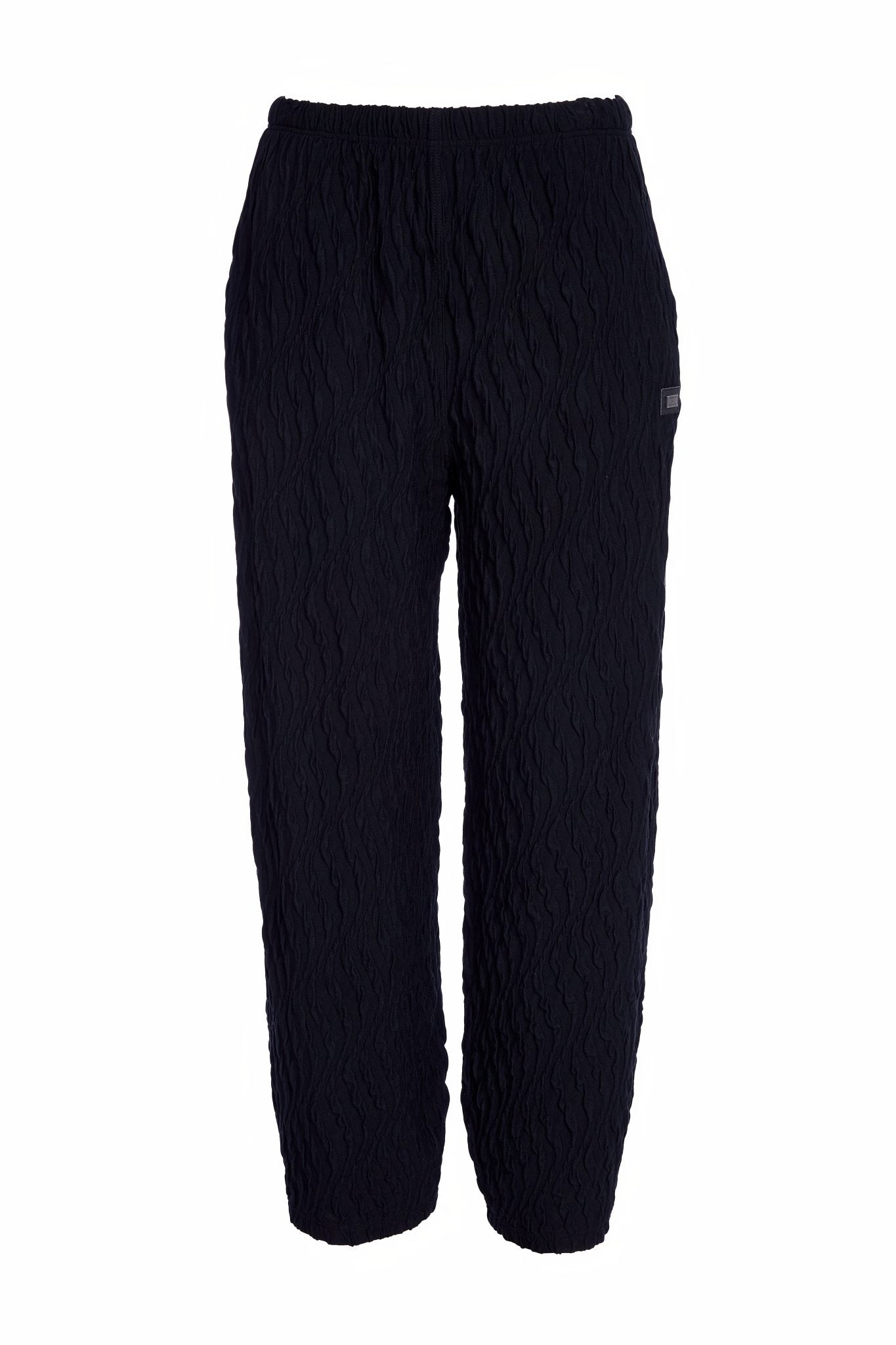 Embossed knit soft pull up trouser