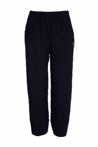 Embossed knit soft pull up trouser