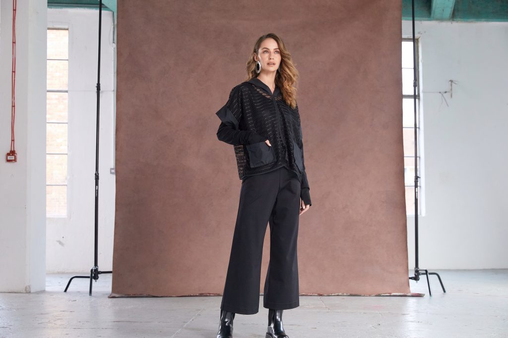 Crop wide leg trouser with side pocket
