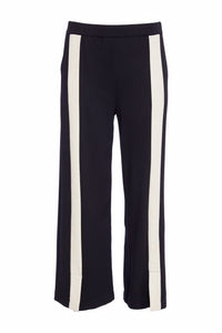 Wide leg trouser with contrast panel at front