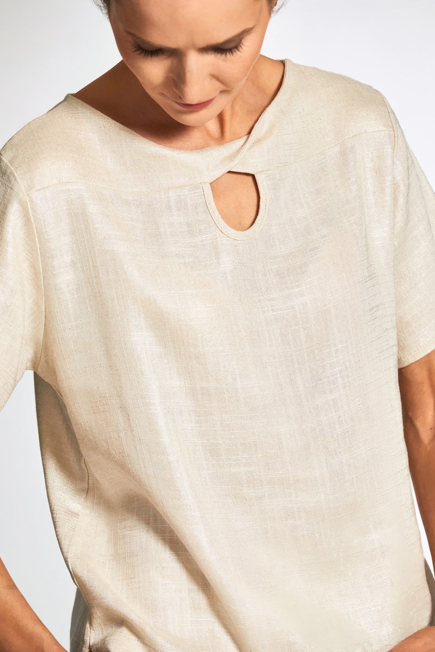 Glazed Linen Top