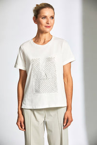 Net Metallic Print Tee