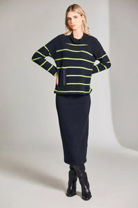 PERUZZI Solid Contrast Stripe Knit