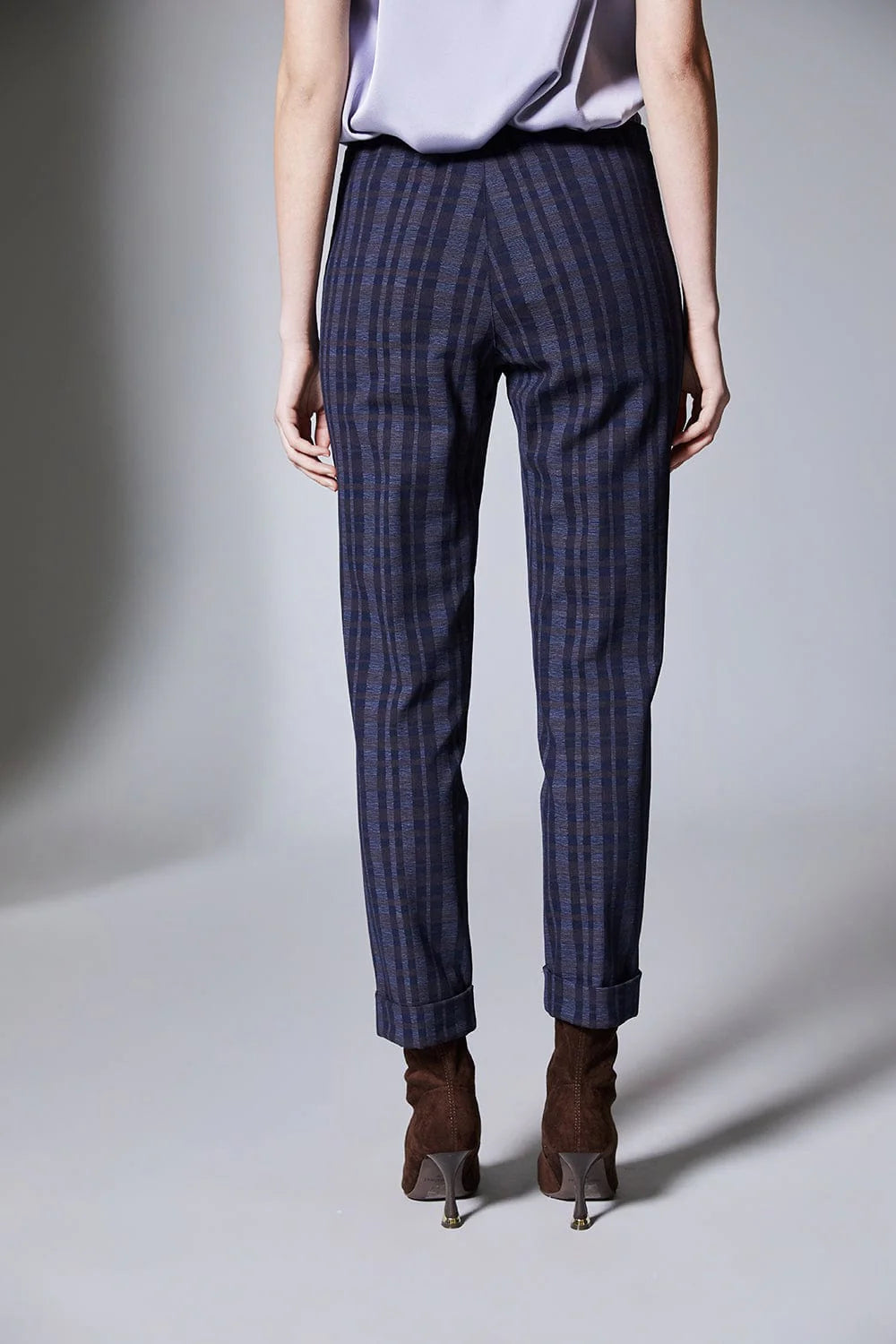 PERUZZI Wide Check Turn Up Trouser