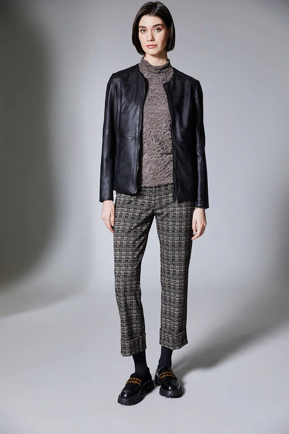 PERUZZI Check Turn Up Trouser