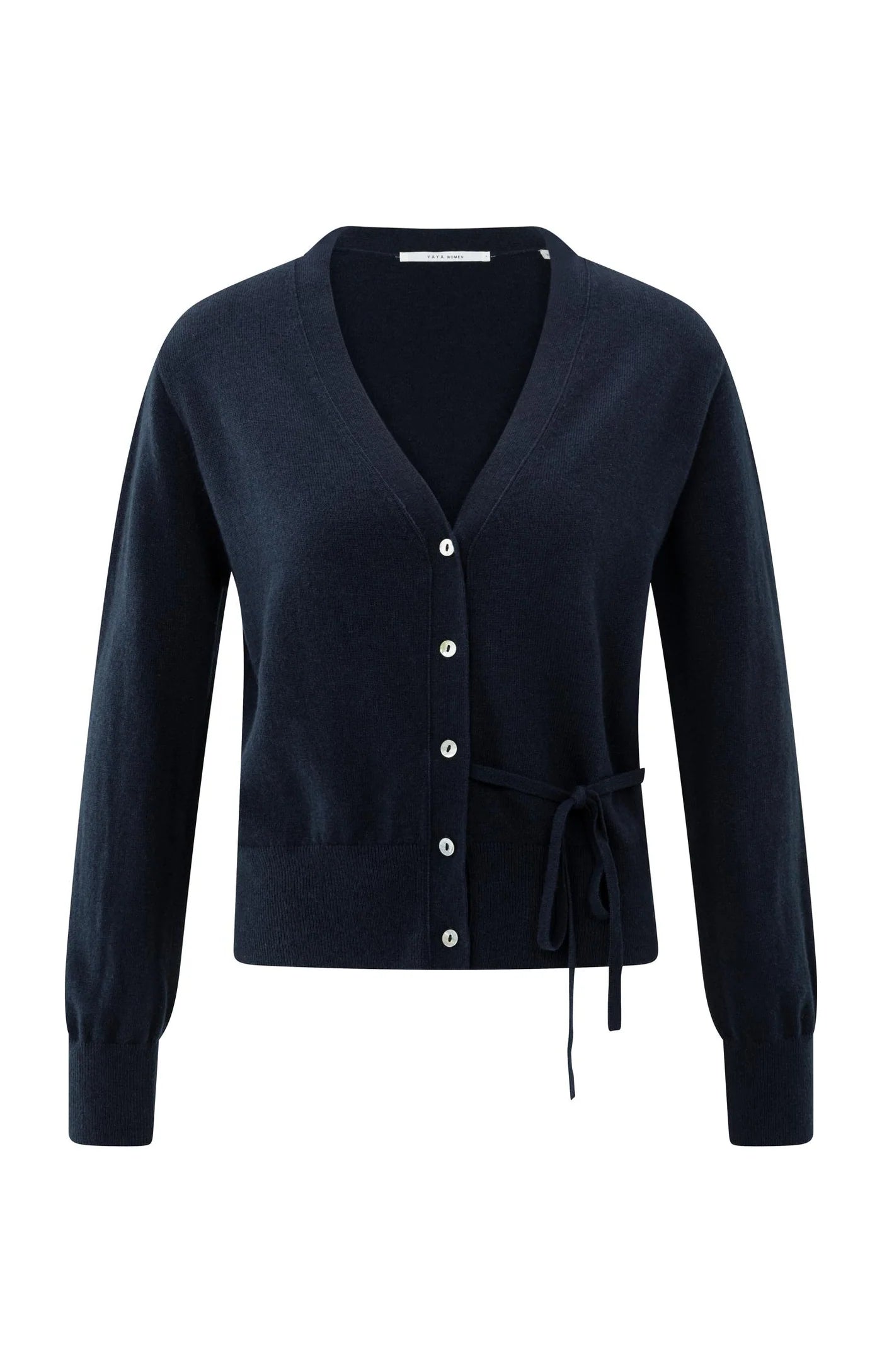 Cardigan with V-neck and tie waist