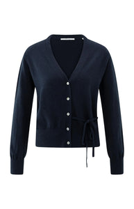 Cardigan with V-neck and tie waist