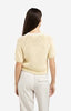 Chunky knit sweater with short sleeves and round neck
