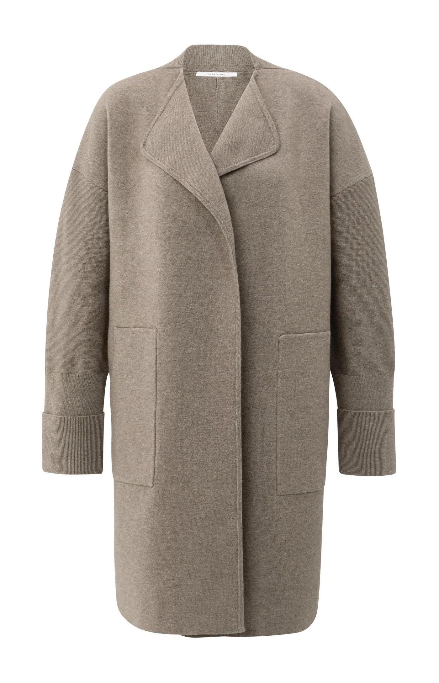 Long coatigan with patch pockets