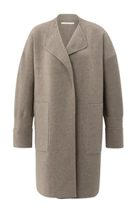 Long coatigan with patch pockets