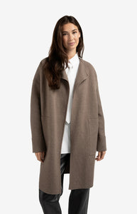 Long coatigan with patch pockets