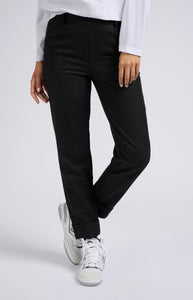 Pants with elastic waist, pockets and turned-up hem