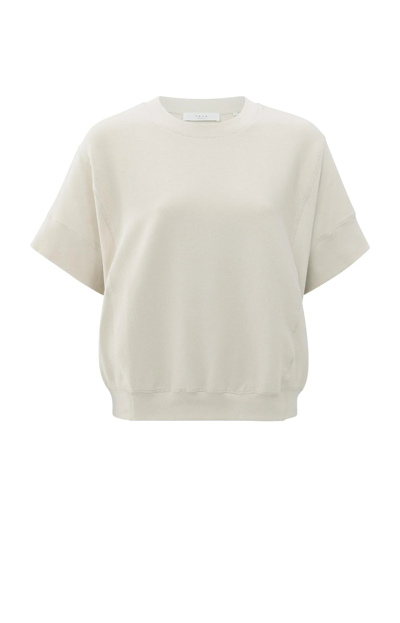 Ribbed jersey top with short sleeves